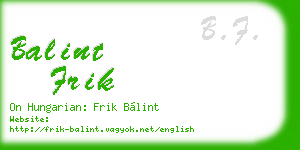 balint frik business card